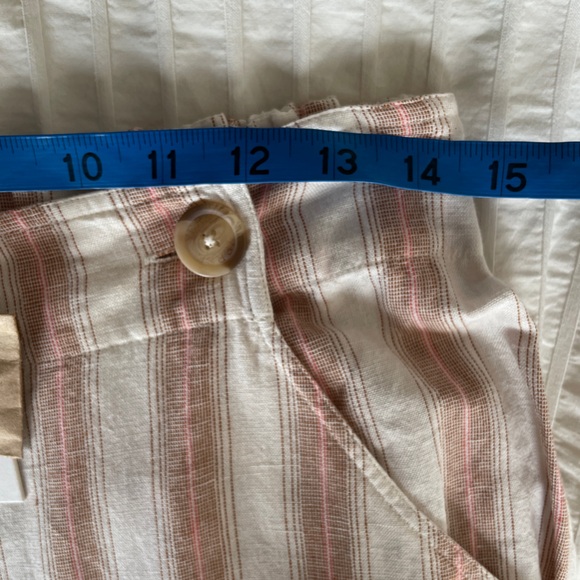 NWT Yerse linen striped wide leg pants high waisted size M trousers - Picture 12 of 16